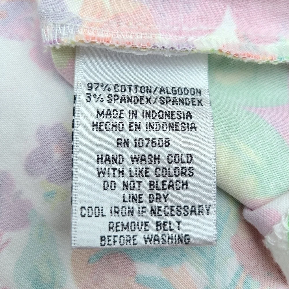 Cheeta B Classic Floral Button-down Polo Collar Dress, Flared, Size Large / XL
